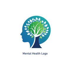 Obraz premium mental health logo design vector 