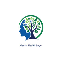 mental health logo design vector 