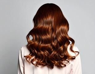 Back view of wavy, auburn hair