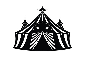 vector illustration of a tent cicus symbol design icon art