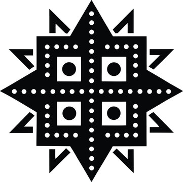 black ster and white vector illustration on transparent background