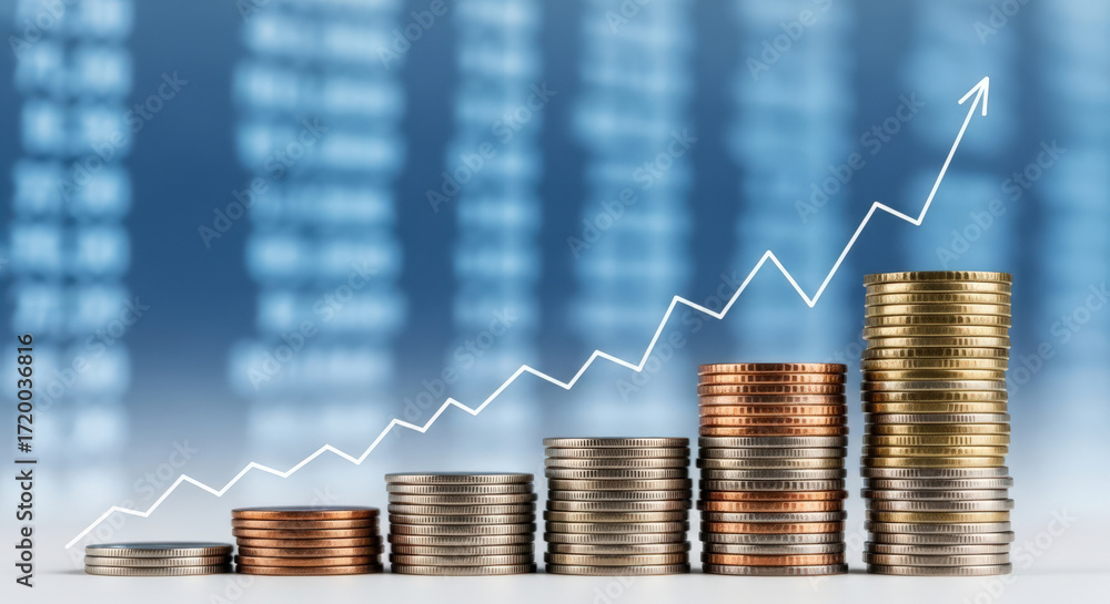 Poster visualizing financial growth a symbolic representation of increasing wealth and investment returns t