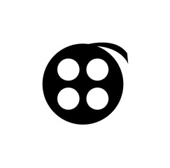 Simple black silhouette of a coffee cup and saucer.