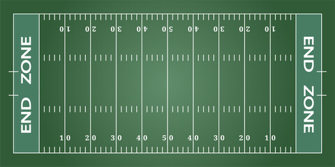 Tactical green board of an American football field