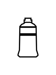 Simple black silhouette of a coffee cup and saucer.