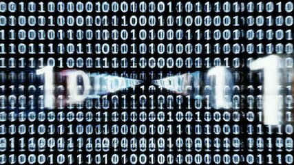 Binary code display with motion blur