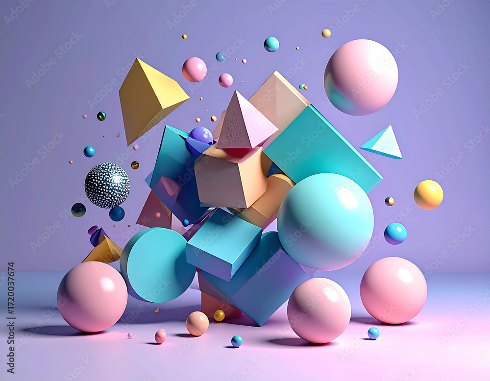 Poster abstract fluid, pastel, flowing shapes: abstract pastel shapes in fluid motion create an elegant vis