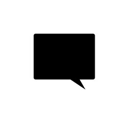 Fototapeta premium Black speech bubble icon with a tail on a white background.