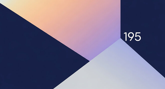 Abstract Geometric Design with Contrasting Color Blocks and a Numerical Overlay