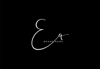EQ letter beauty cursive handwriting logo.