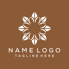 pattern flower leaves logo design inspiration