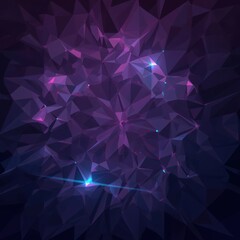 Obraz premium Abstract Crystal Geometrical Background with Purple and Blue Lights