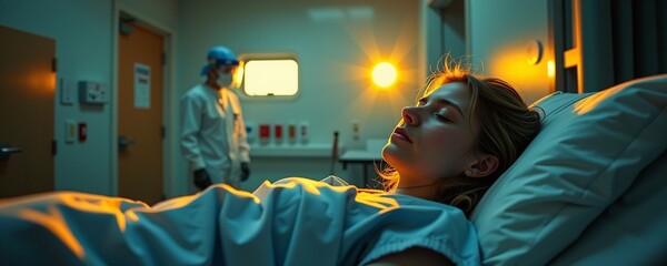 Surreal Hospital Quarantine Room Golden Hour