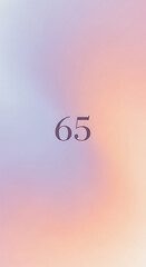 Soft Pastel Gradient Background with Embossed Number 65 Design
