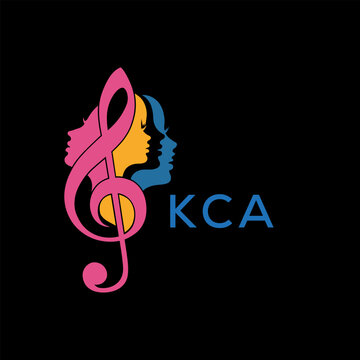 Beauty and Music Concept Logo Design, KCA Later Logo, Modern Artistic Treble Clef with Feminine Silhouettes 
