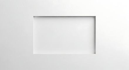 Clean White Abstract Background with Square Cutout and Shadows