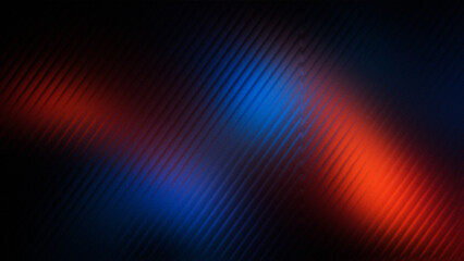 Abstract blurry red and blue light streaks on dark textured background with diagonal lines