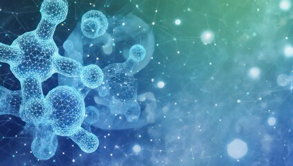 Stunning digital abstract showcasing interconnected molecular structures in a vibrant, futuristic science and technology backdrop