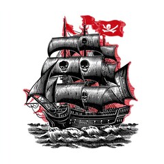 Pirate ship illustration