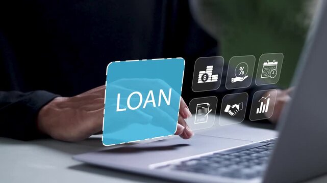 Online personal loan and financial concept. Financial loan agreement, Personal or business loans through online services between lenders and borrowers.
