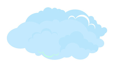 Obraz premium Gentle light blue cloud icon shape for digital designs weather sky backgrounds and more isolated on transparent background