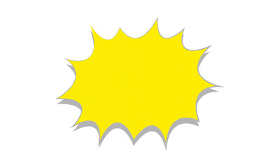 Bright yellow starburst shape icon for special offers and announcements isolated on transparent background