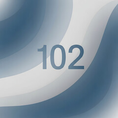 Abstract Wavy Blue and Gray Background with Number 102 Centered