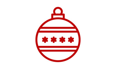 Obraz premium Red christmas ornament icon with subtle glow for festive decoration and celebration isolated on transparent background