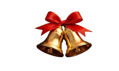 Golden Christmas Bells with Holly Branches