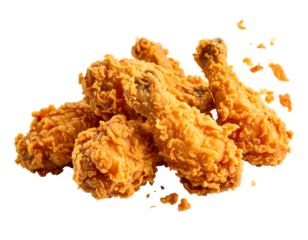 Crispy golden fried chicken drumsticks piled together, showcasing a delicious and appetizing texture.