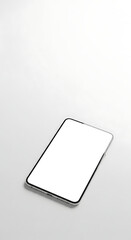 Modern Smartphone with Blank White Screen on a Minimalist Grey Background