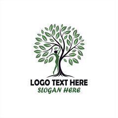 Obraz premium Woman Tree Logo – Eco Wellness, Nature and Growth Symbol