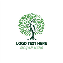 Obraz premium Woman Tree Logo – Eco Wellness, Nature and Growth Symbol