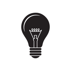Vector art of a black silhouette of a light bulb, a symbol of ideas, innovation, and energyefficient lighting solutions for homes and businesses