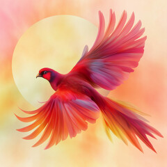 An abstract design featuring a feather that can be u sed for an icon, logo or emblem.