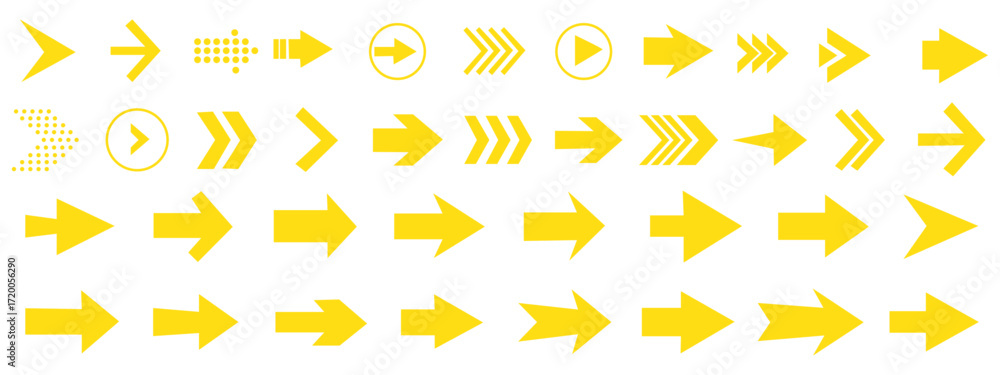 Aufkleber Arrow icon set. Arrow. Cursor. Collection different arrow signs. Different cursor arrow direction sym