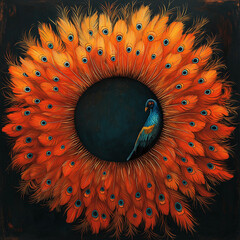 An abstract design featuring a feather that can be u sed for an icon, logo or emblem.