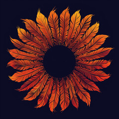 An abstract design featuring a feather that can be u sed for an icon, logo or emblem.