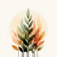 An abstract design featuring a feather that can be u sed for an icon, logo or emblem.