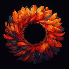 An abstract design featuring a feather that can be u sed for an icon, logo or emblem.