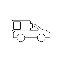 Outline Electric Van Type Vehicle Battery Status Icon