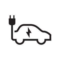Solid Glyph Electric Car Plug Indicator Simple Icon