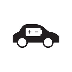 Solid Glyph Electric Car Internal Battery Polarity Icon