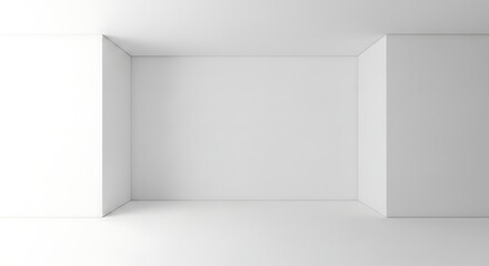 Minimalist white studio corner with soft light for product display