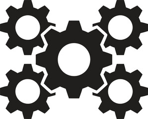 Interlocking gears symbolizing teamwork and mechanical connection