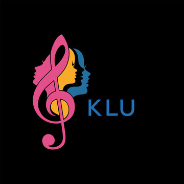 "Colorful Female Silhouettes with Treble Clef Music Symbol on Black Background &ndash; KLU Later Logo, Empowerment, Diversity & Art Concept"
