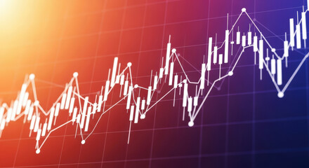 Naklejka premium Financial Market Analysis Chart Displaying Stock Price Fluctuations and Investment Trends Representing Economic Growth and Business Strategy with Data Visualization