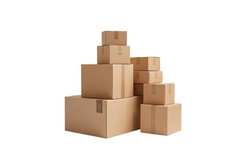 Stacked cardboard boxes ready for shipping and moving, a symbol of logistics, delivery, and e-commerce, offering a sense of order and efficiency
