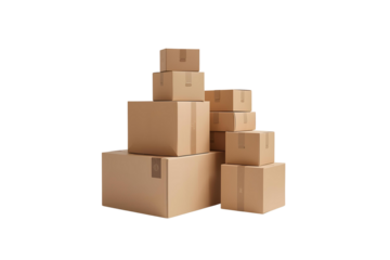 Stacked cardboard boxes ready for shipping and moving, a symbol of logistics, delivery, and e-commerce, offering a sense of order and efficiency