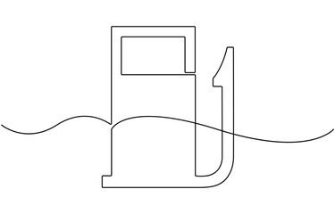 Obraz premium Refueling gas gun dispenser single continuous line art.